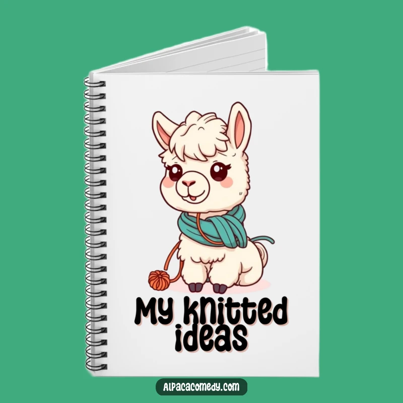 Funny Kawaii Alpaca Yarn Notebook, Creative Grazing Alpaca Journal Gift