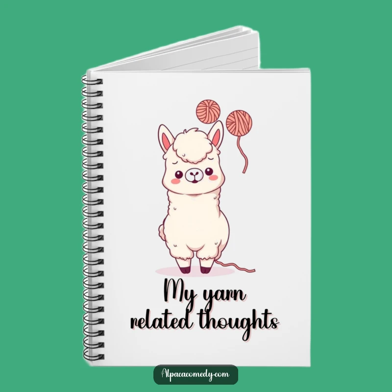 Funny Kawaii Alpaca Yarn Toss Notebook - Playful Notes, Cute Humorous Journal
