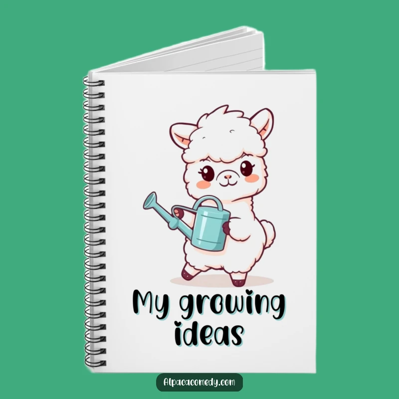 Funny Watering Alpaca Notebook - Caring Llama Character Journal