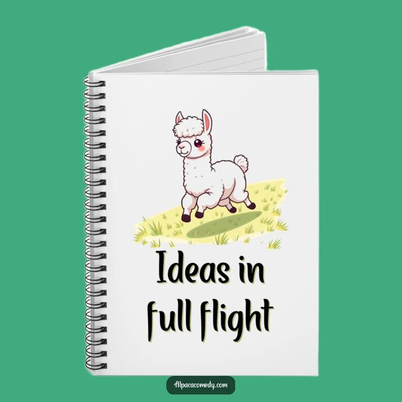 Funny Galloping Alpaca Notebook - Windblown Fleece Journal for Ideas
