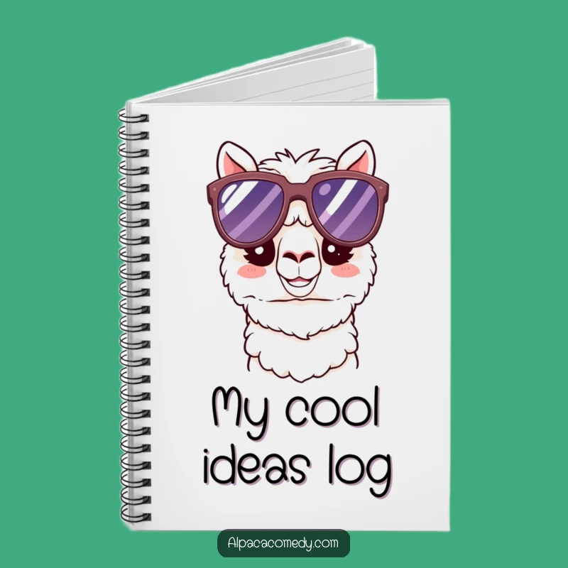 Funny Kawaii Alpaca Sunglasses Notebook - Cool Happy Notes, Cute Humorous Journal
