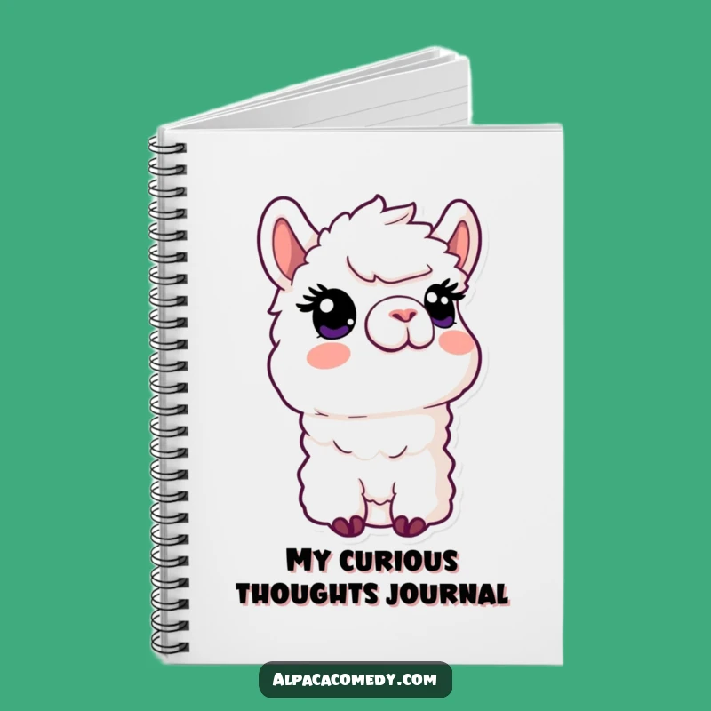 Funny Kawaii Alpaca Notebook, Curious Gaze Journal, Cute & Funny Gift for Writers