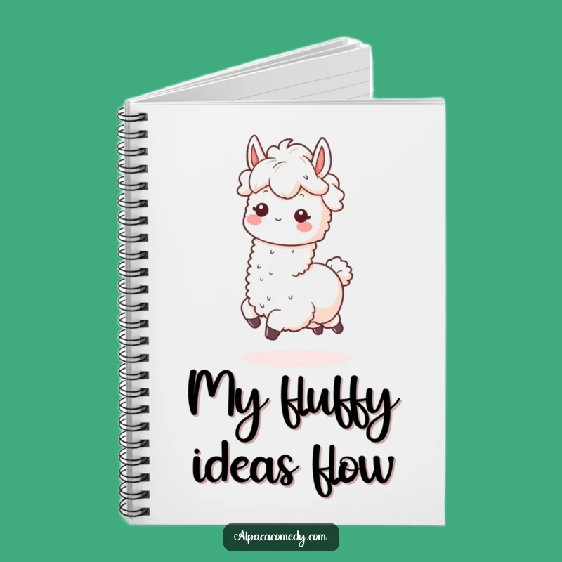 Funny Kawaii Alpaca Notebook, Fluffy Mane Journal, Cute & Funny Gift for Writers