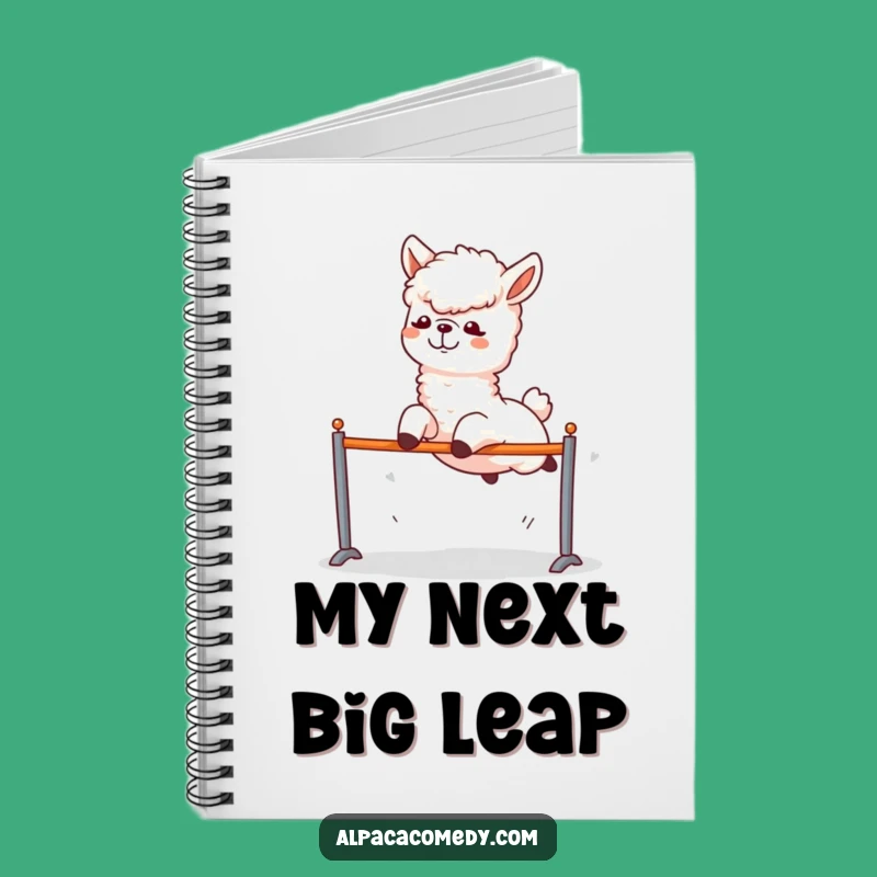 Funny Alpaca Leap Notebook - Hurdle Jump Journal Gift