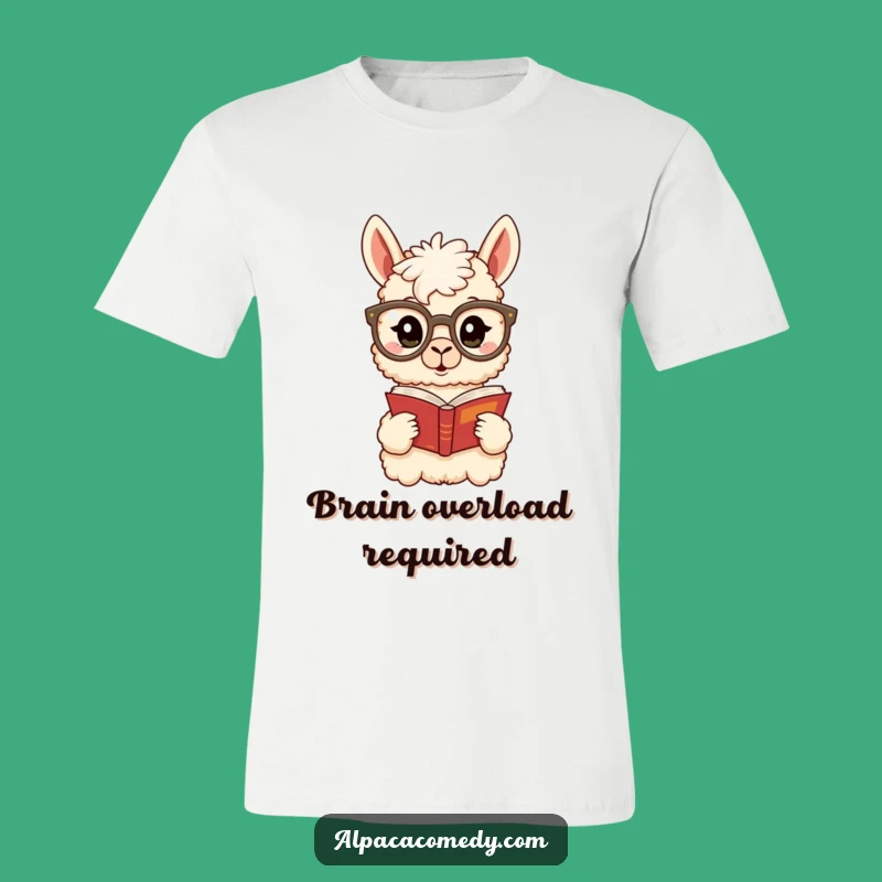 Funny Alpaca Spectacles T-Shirt - Intellectual Humor Gift for Readers