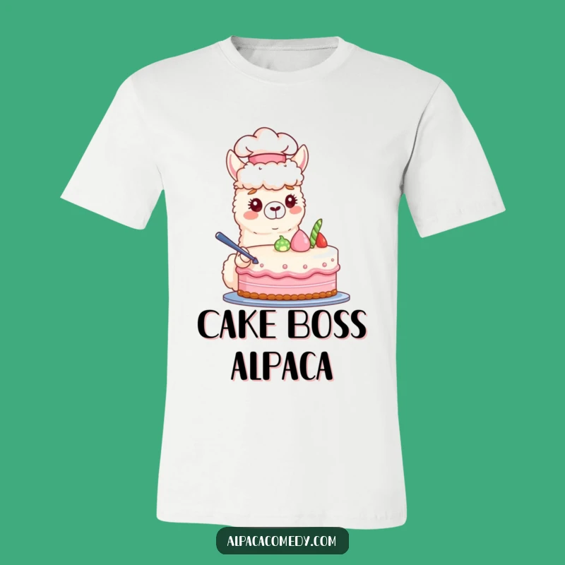 Funny Chef Alpaca Baking T-Shirt: Whimsical Pastry Decorator Gift Tee