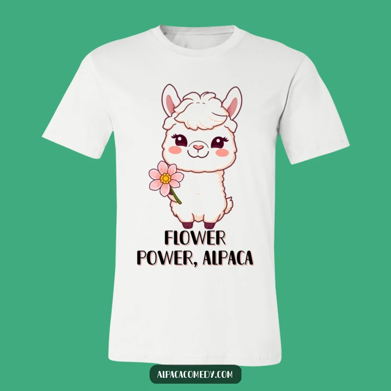 Funny Winking Alpaca T-Shirt: Gentle Character, Offering Bloom, Hilarious Gift