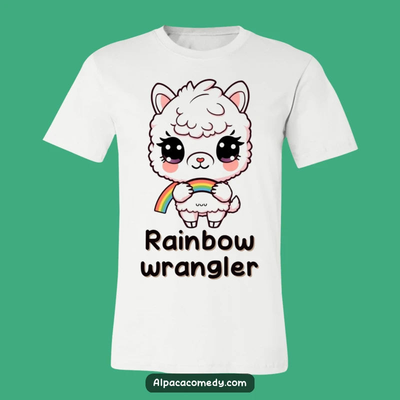 Funny Curious Alpaca Rainbow T-Shirt: Dreamy Alpaca Tee, Perfect Funny Gift