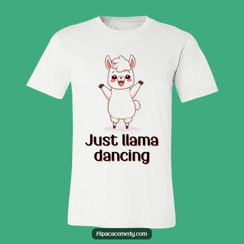 Funny Dancing Alpaca T-Shirt: Joyful Character with Fluffy Mane, Hilarious Gift Idea