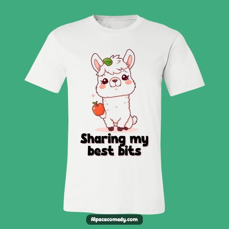 Funny Happy Alpaca Apple T-Shirt - Kindness and Humor Gift Tee