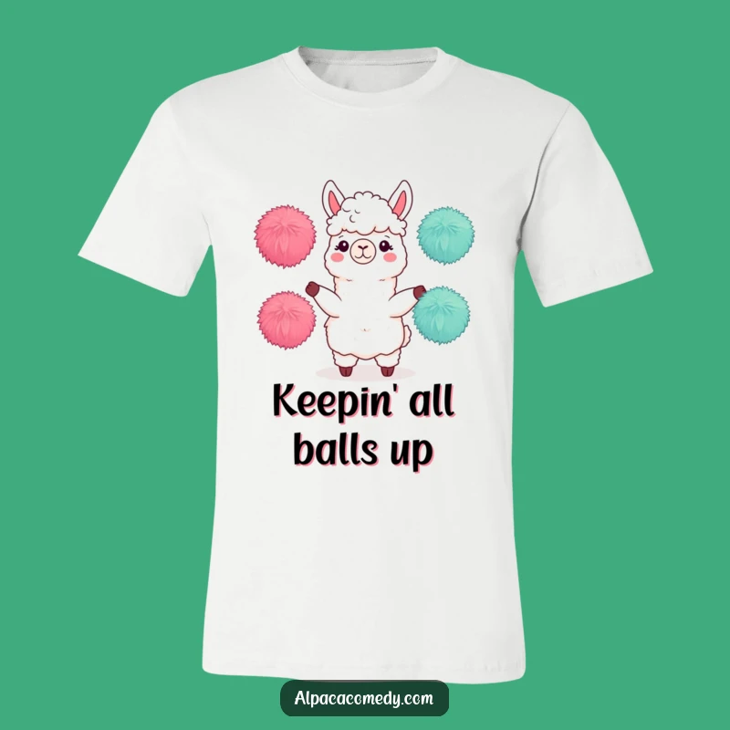 Funny Juggling Alpaca T-Shirt - Talented Llama Character Tee