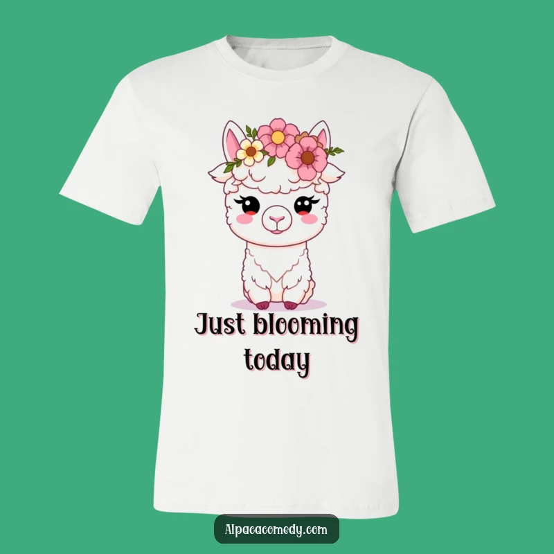 Funny Kawaii Alpaca Floral Tee - Cute & Humorous Gift!