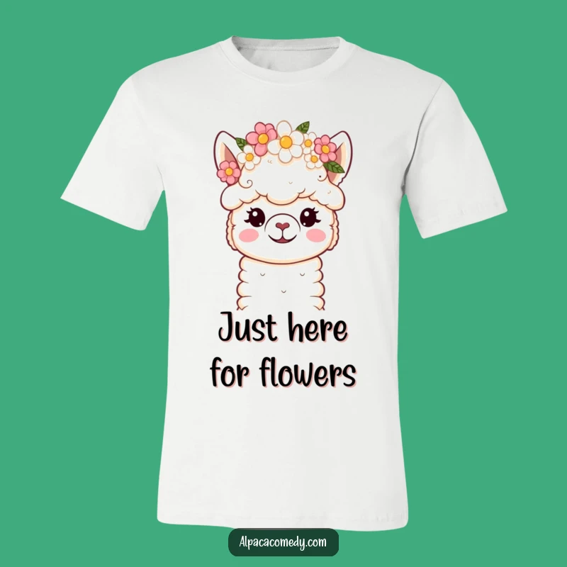 Funny Kawaii Alpaca Flower Crown T-Shirt: Wear Your Sweetness!