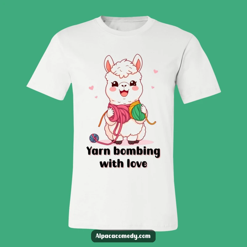 Funny Kawaii Alpaca Yarn Sharing T-Shirt: Wear Your Friendship!