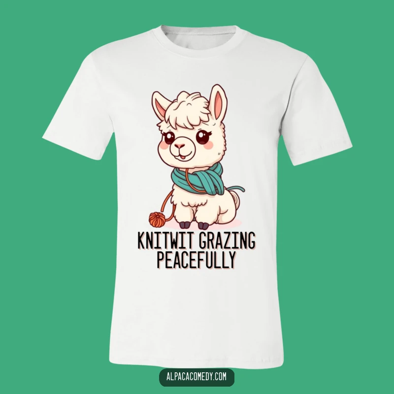 Funny Kawaii Alpaca Yarn T-Shirt, Cute & Hilarious Grazing Alpaca Gift