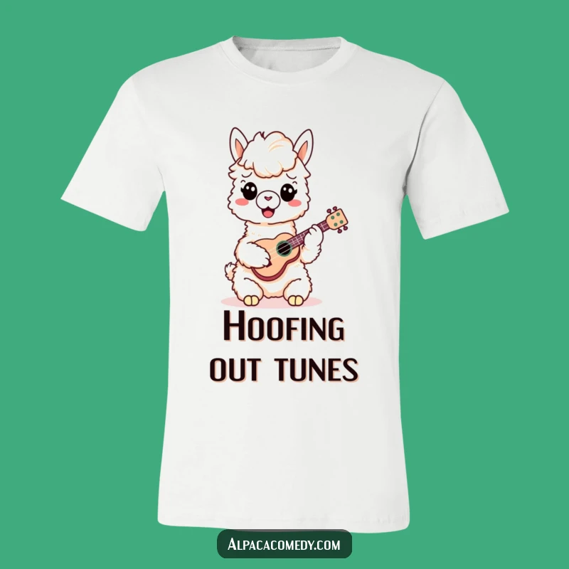 Funny Alpaca Ukulele T-Shirt - Wearable Joyful Music Gift Tee
