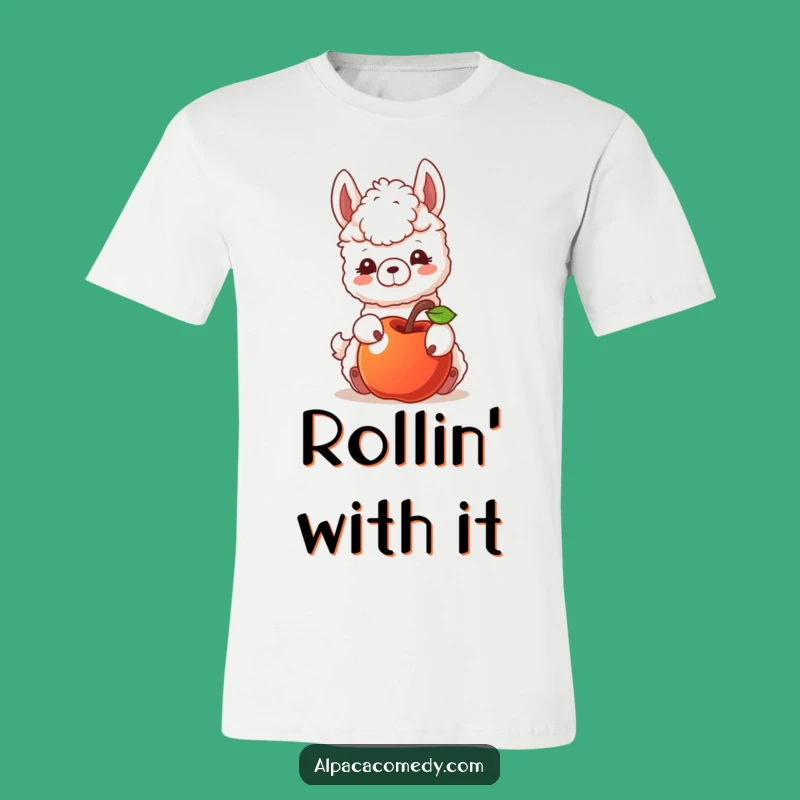 Funny Nudging Alpaca T-Shirt - Curious Llama Character Tee