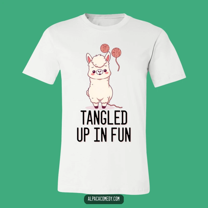 Funny Kawaii Alpaca Yarn Toss T-Shirt - Playful Design, Hilarious Gift Tee