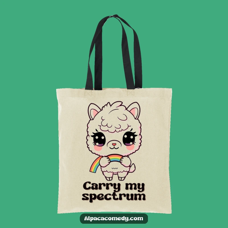 Funny Curious Alpaca Rainbow Tote Bag: Carry Your Dreams, Great Funny Gift