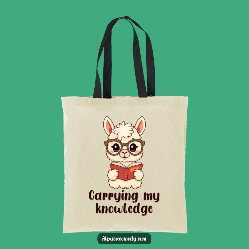 Funny Alpaca Spectacles Tote Bag - Carry Your Books with Humor Gift