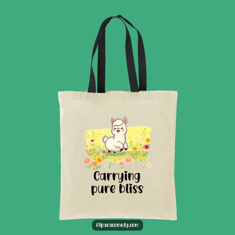 Funny Joyful Alpaca Tote Bag - Carry Your Delightful Wildflower Style
