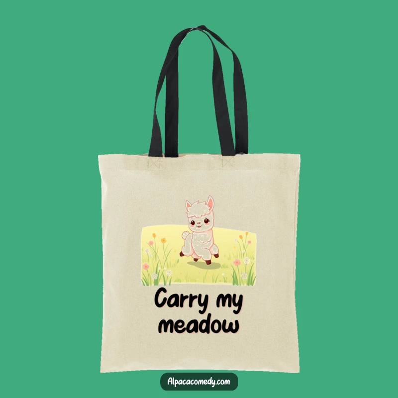 Funny Baby Alpaca Prancing Tote Bag: Cute Alpaca Carryall, Ideal Funny Gift