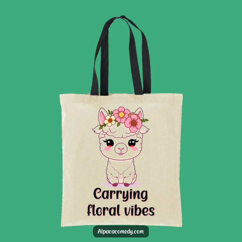 Funny Kawaii Alpaca Bloom Tote - Chic & Humorous Gift!