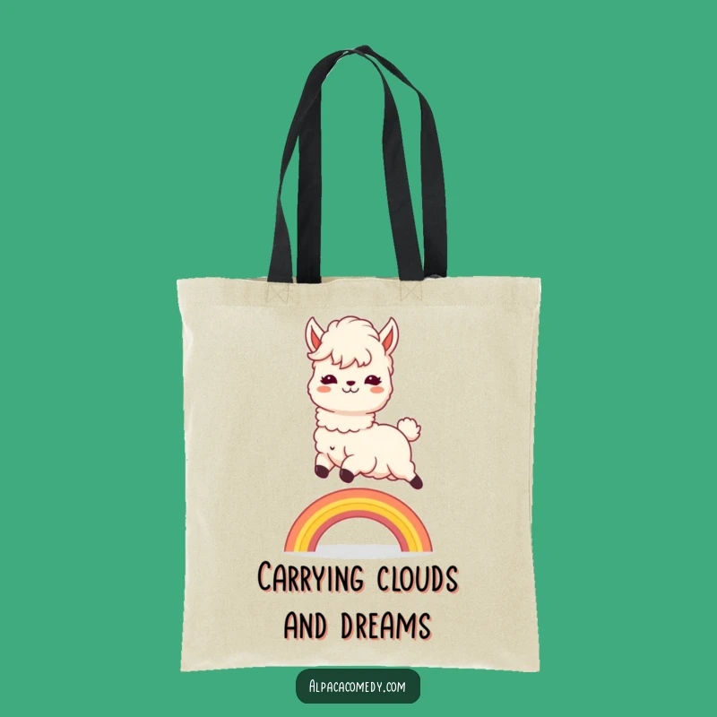 Funny Kawaii Alpaca Rainbow Leap Tote Bag: Carry Your Fun!