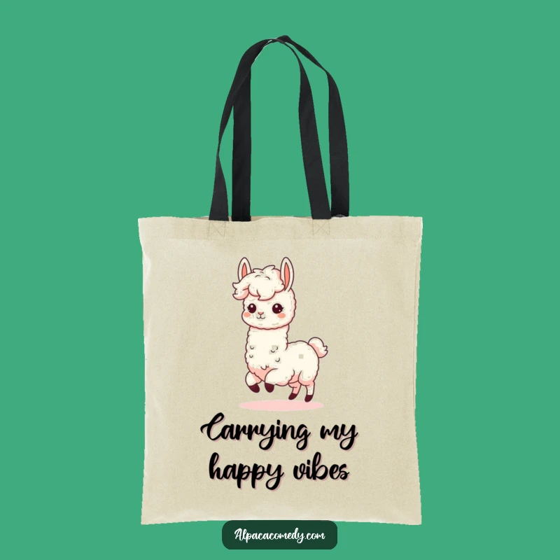 Funny Kawaii Alpaca Tote Bag - Fluffy Mane Prance, Cute Humorous Shopping Bag