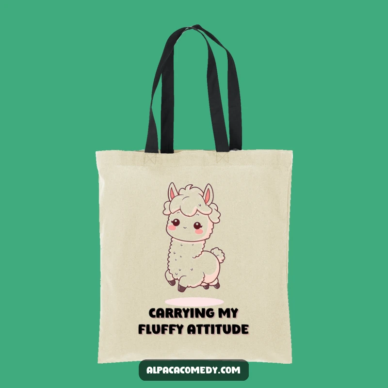 Funny Kawaii Alpaca Tote Bag, Fluffy Mane Shopping Bag, Cute & Funny Gift Idea