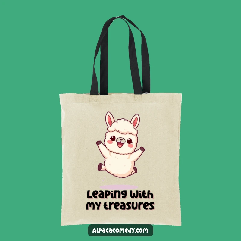Funny Kawaii Alpaca Tote Bag, Woolly Legs Leap Bag, Cute & Funny Gift for Adventurers
