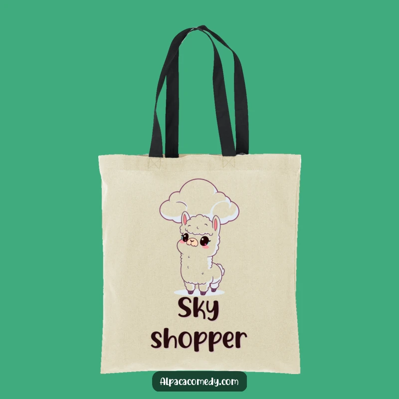 Curious Alpaca Cloud Tote Bag: Whimsical & Spacious Carry-All Gift