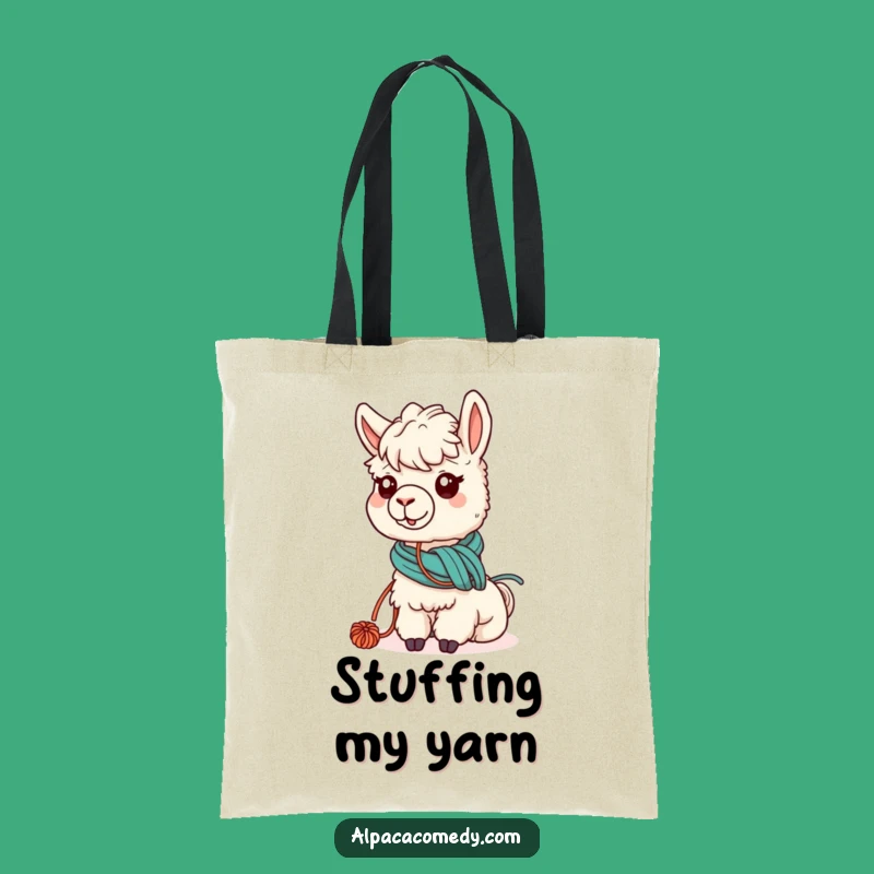 Funny Kawaii Alpaca Yarn Tote Bag, Cute Grazing Alpaca Shopping Bag Gift